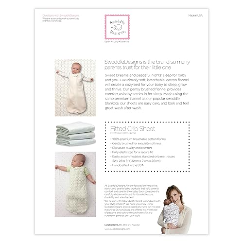 Miniatura 8 de SwaddleDesigns Sábana bajera ajustable para cuna, bebé duerme mejor en franela de algodón más suave, fabricada en Estados Unidos, elefantes