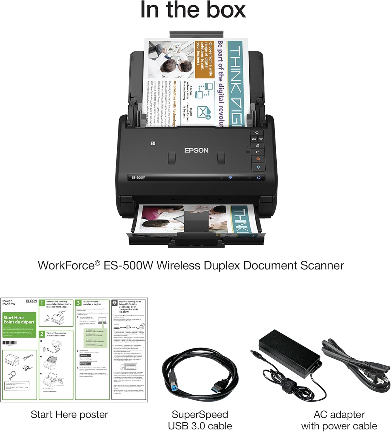 🔥 Cаѕhbасk uр tо 70% Epson WorkForce ES-500W Wireless Color Duplex Document Scanner for PC and Mac, Auto Document Feeder (ADF)