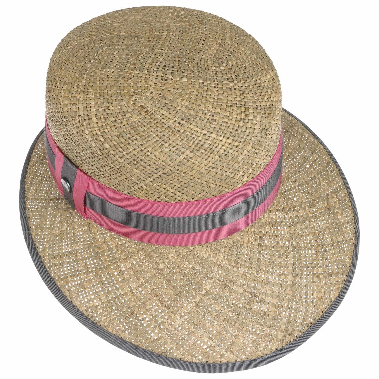 LIERYS Cappello di Paglia Mialia Donna - Made in Italy da Sole con Visiera, Nastro Grosgrain Estate Primavera/Estate