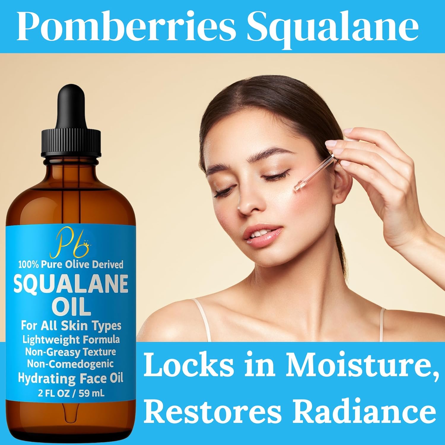 Squalane Oil – 100% Plant-Derived, Lightweight & Fast-Absorbing, Squalane Oil for Face, Anti-Aging, Dry Skin, Hair & Body | Non-Greasy, Non-Comedogenic Moisturizer | 2 fl oz - Image 6