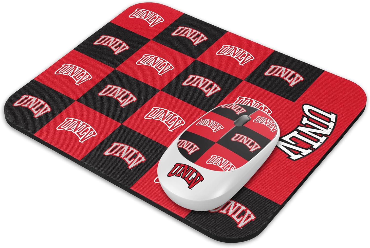 SOAR Collegiate Wireless Mouse and Mouse Pad- Checkered, Nebraska Cornhuskers