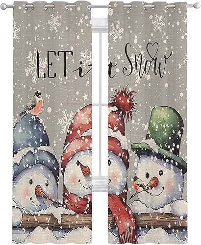 Cortinas traslúcidas de Navidad de 84 pulgadas de largo, juego de 2 paneles de cortinas para cocina, dormitorio, sala de estar, pasillo, puerta