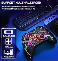 Vista 2 de Controlador inalámbrico Switch Pro para Nintendo Switch ControllerSwitch LiteSwitch OLED, luz LED multiplataforma Windows PC IOS Android Switch