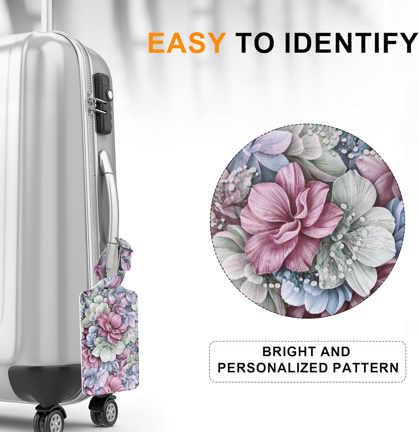 4 Pack Luggage Tag for Suitcases TSA Approved, Leather Suitcase Tags Identifiers, Cute Bag Name Travel Tags ID Labels for Women Men Cruise Airport Luggage Travel Essentials by Sodsay - Image 3