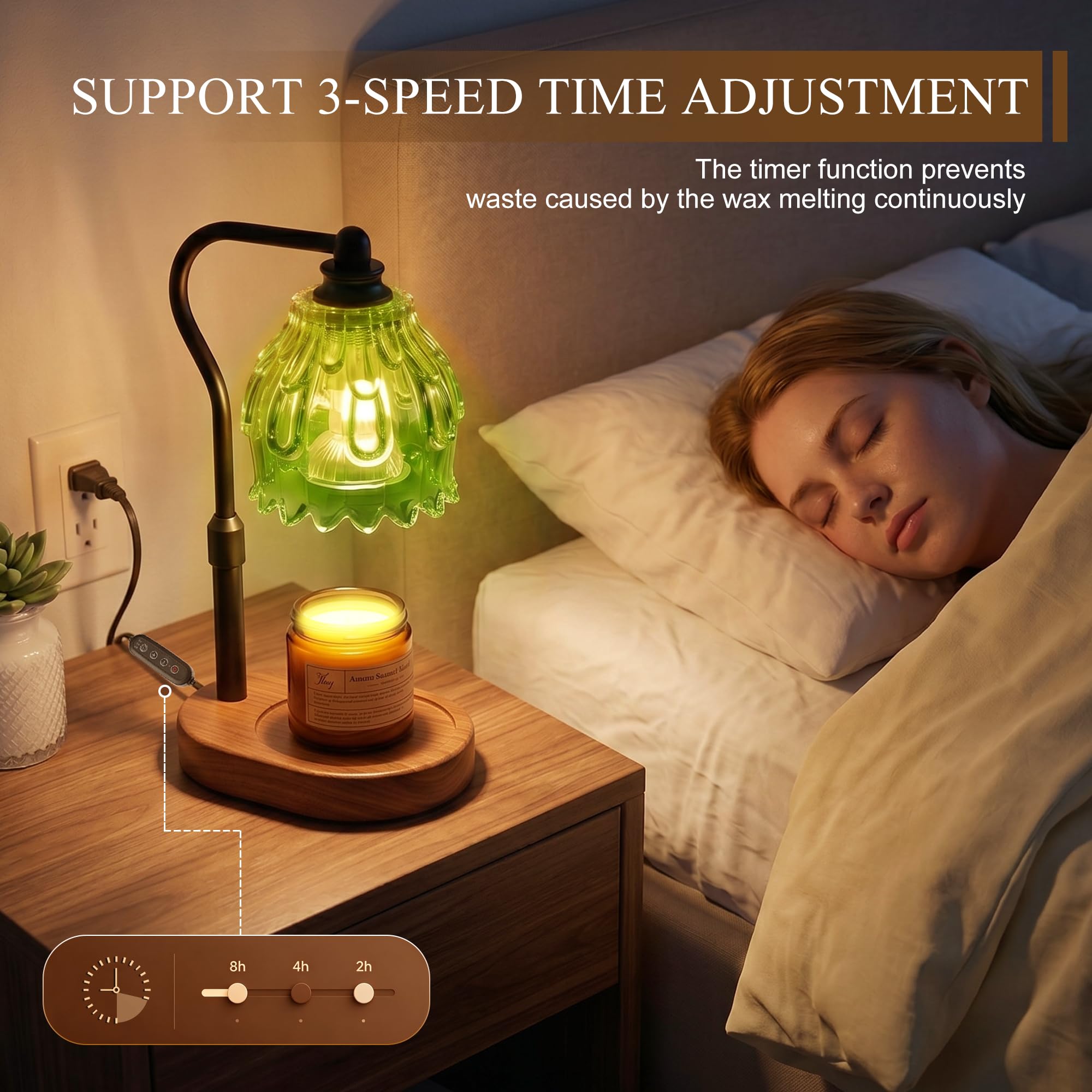 Lampada riscaldante per candele con timer e telecomando wireless, dimmerabile per candele in barattolo, scalda cera regolabile in altezza, regalo per inaugurazione della casa, nuova decorazione per la