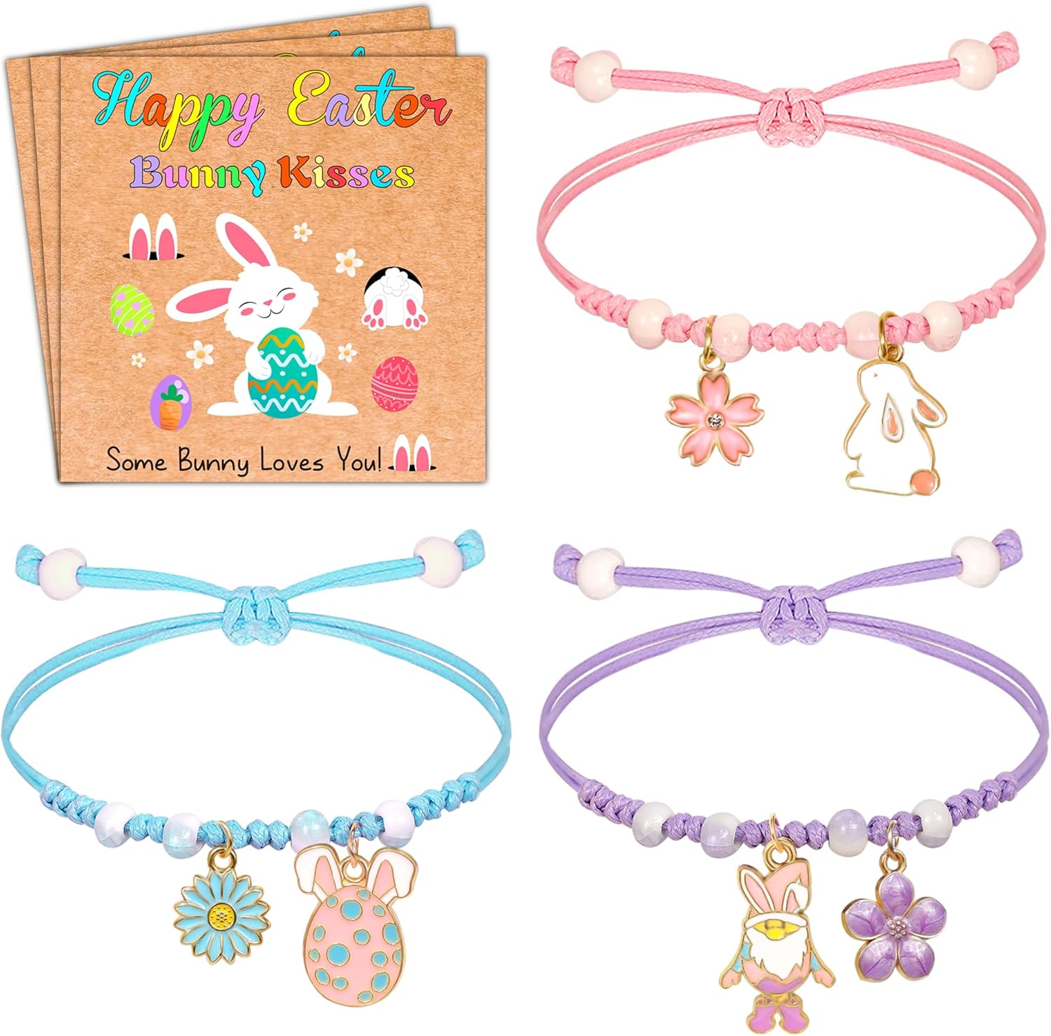 Amazon.com: U-Zomir Easter Gifts for Kids, 3 Pcs Adjustable Bunny Charm ...