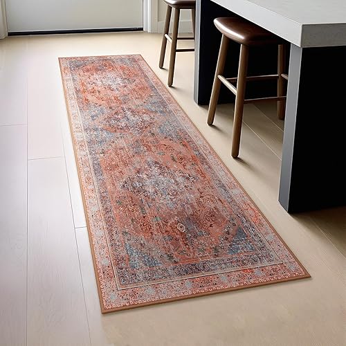 Miniatura 696 de Phantoscope Vintage Collection - Alfombra de área de 8 x 10 pies, alfombra grande para sala de estar, lavable, bohemio, antideslizante