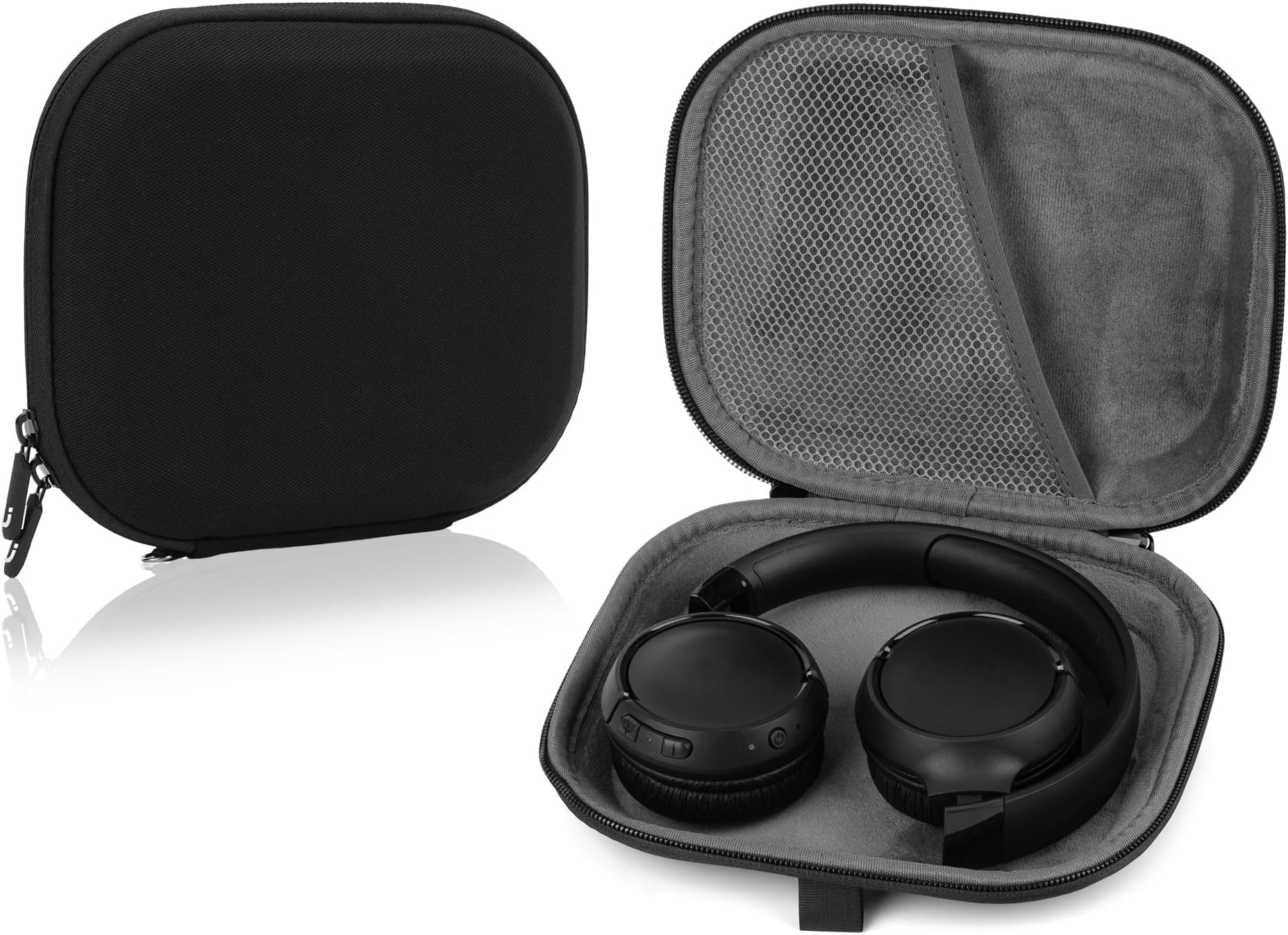 Linkidea Headphones Carrying Case Compatible with JBL Tune 670NC/Tune 660/600BT/570BT, Live 460NC/400BT, Protective Hard Shell Travel Bag with Cable, Charger Storage (Black)