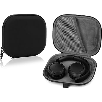 Linkidea Headphone Storage Bag Compatible with JBL Tune 670NC/Tune 660/600BT/570BT Live 460NC/400BT Heavy Duty Hard Case Travel Bag with Cable & Charging Compartment Black
