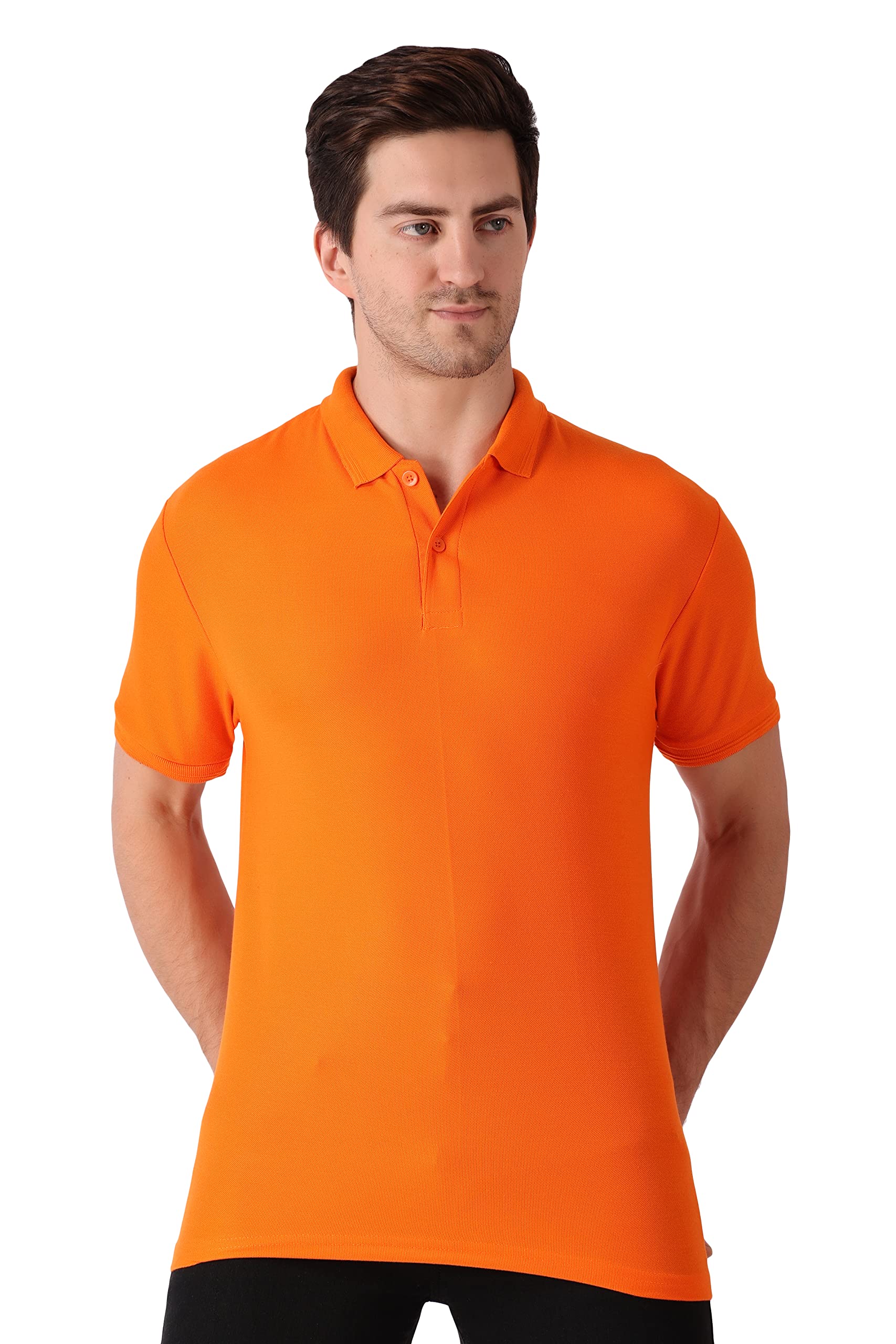 maleno Men's Solid Polo Neck Cotton T-Shirt-picture-55