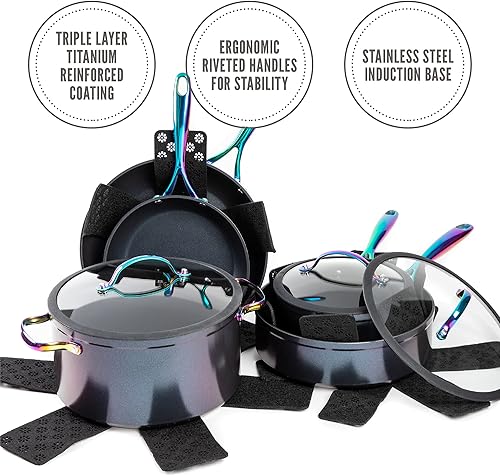 Miniatura 2 de Set de utensilios de cocina de cerámica antiadherente de 12 piezas Thyme & Table RainbowIdeal para cocinar platos exquisitosMamá lo necesitaProducto