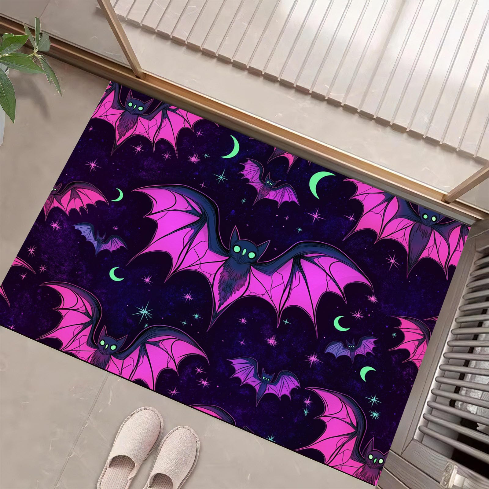 Tapis de propreté anti-glisse violet contre les sols sales et humides
