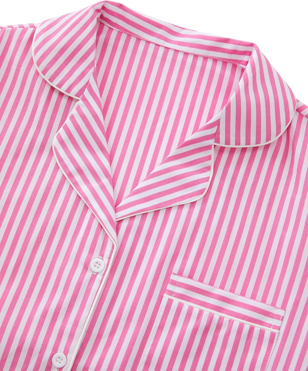 OPOIPIN Women's Striped Pajamas Set Button Down Short Sleeve Shirt 2 Piece Sleepwear with Shorts - Image 4