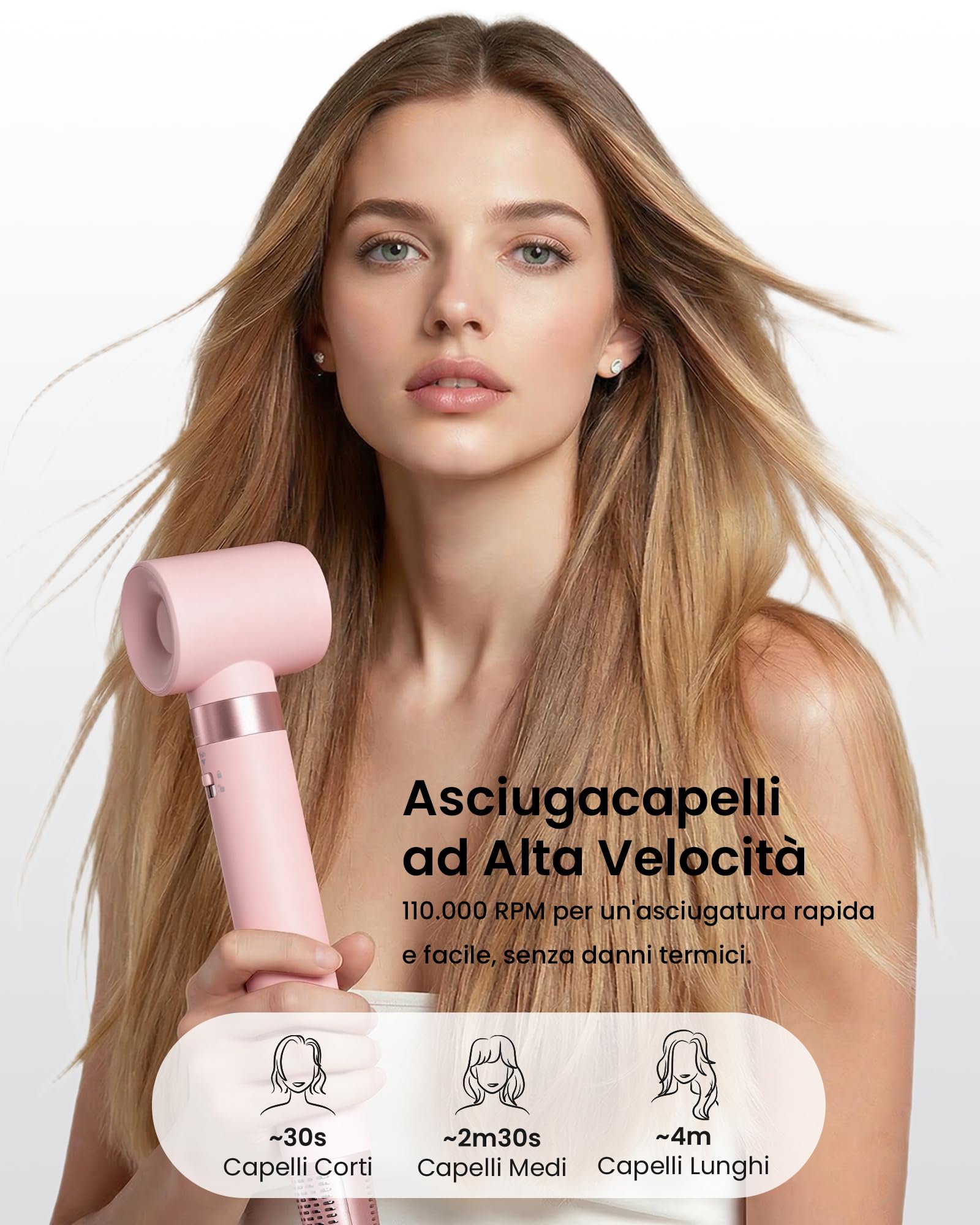 MESCOMB Air Styler 6 in 1, Asciugacapelli Ionico, Spazzola per Capelli | Arricciacapelli Automatico, Spazzola Lisciante e Volumizzante, Diffusore per Ricci, Asciugatura Rapida, Borsa da Viaggio