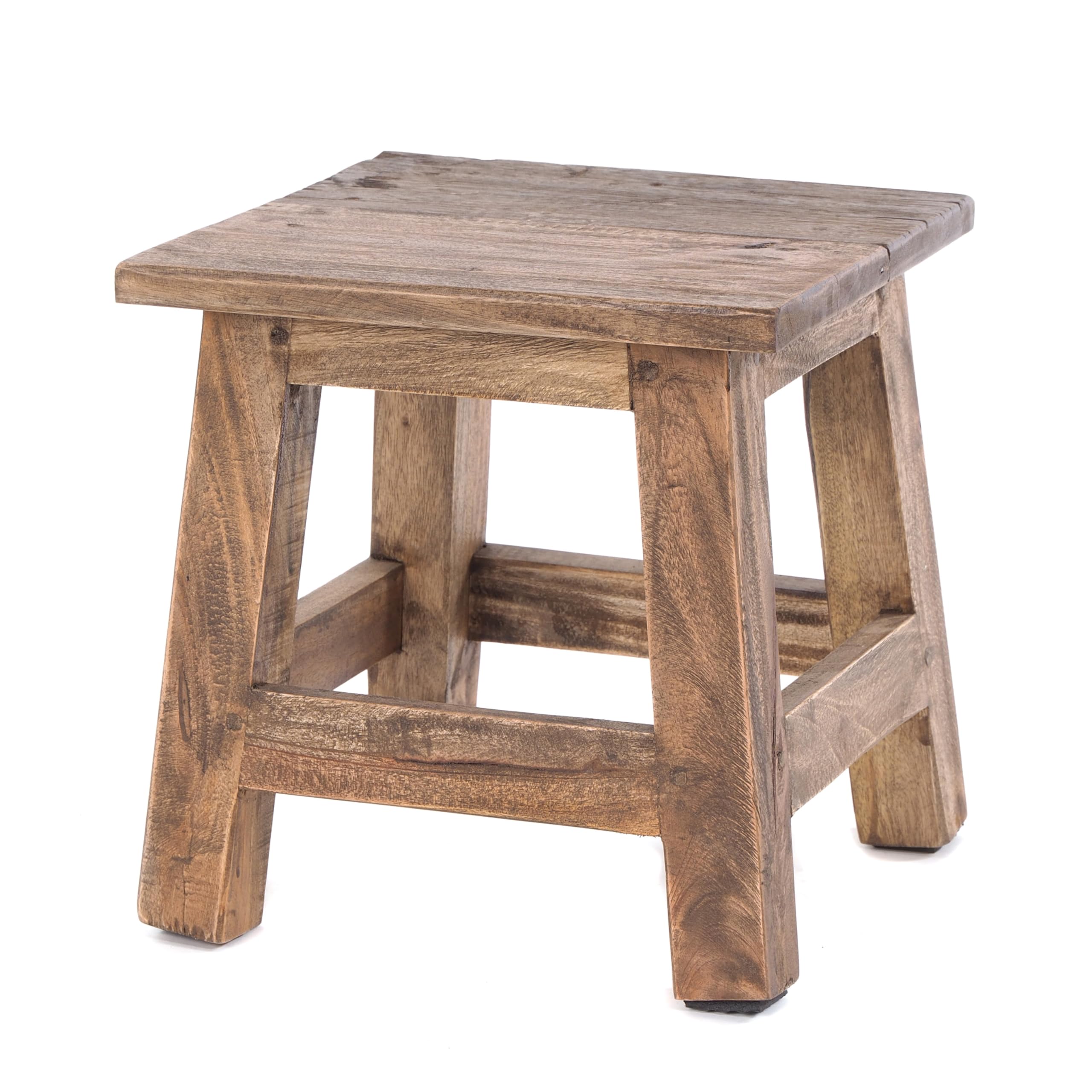 Design Delights Palo Tabouret de Pied Rustique en Acajou recyclé 27,5 x 26 x 26 cm