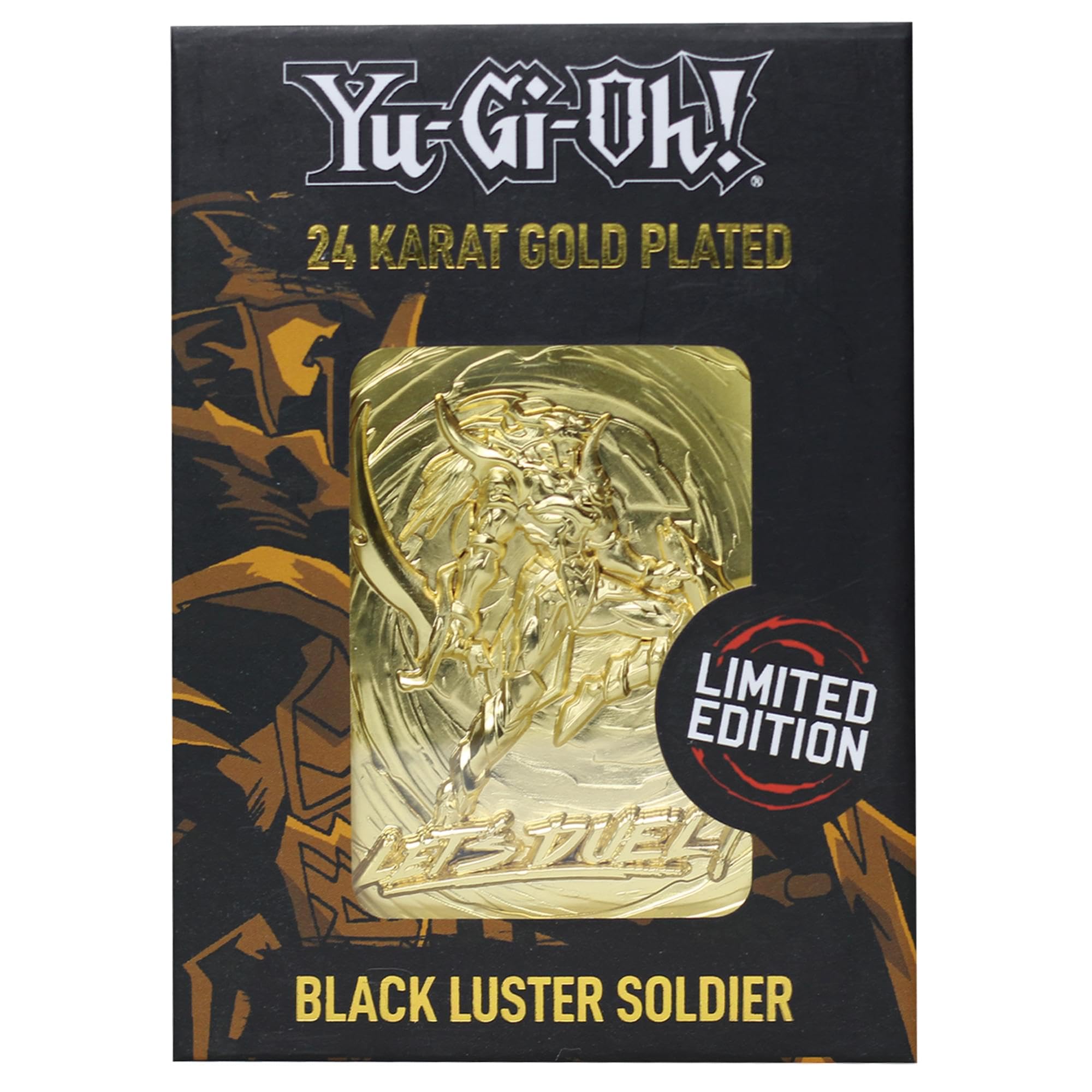 Yu-Gi-Oh! - Tarjeta de Metal chapada en Oro de 24 Quilates con diseño de Soldado Negro Brillante