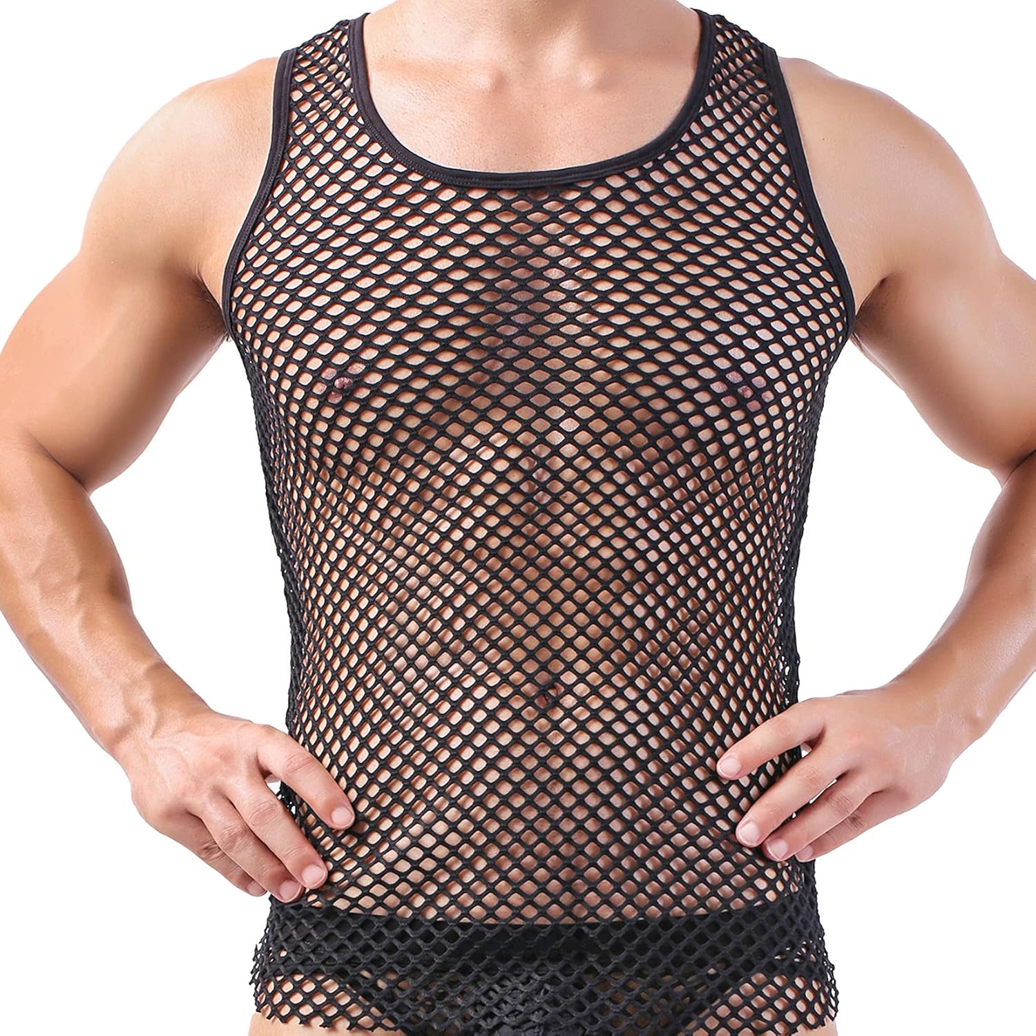 Fengek Mens Sleeveless Shirt Sexy Men's Tank Tops See