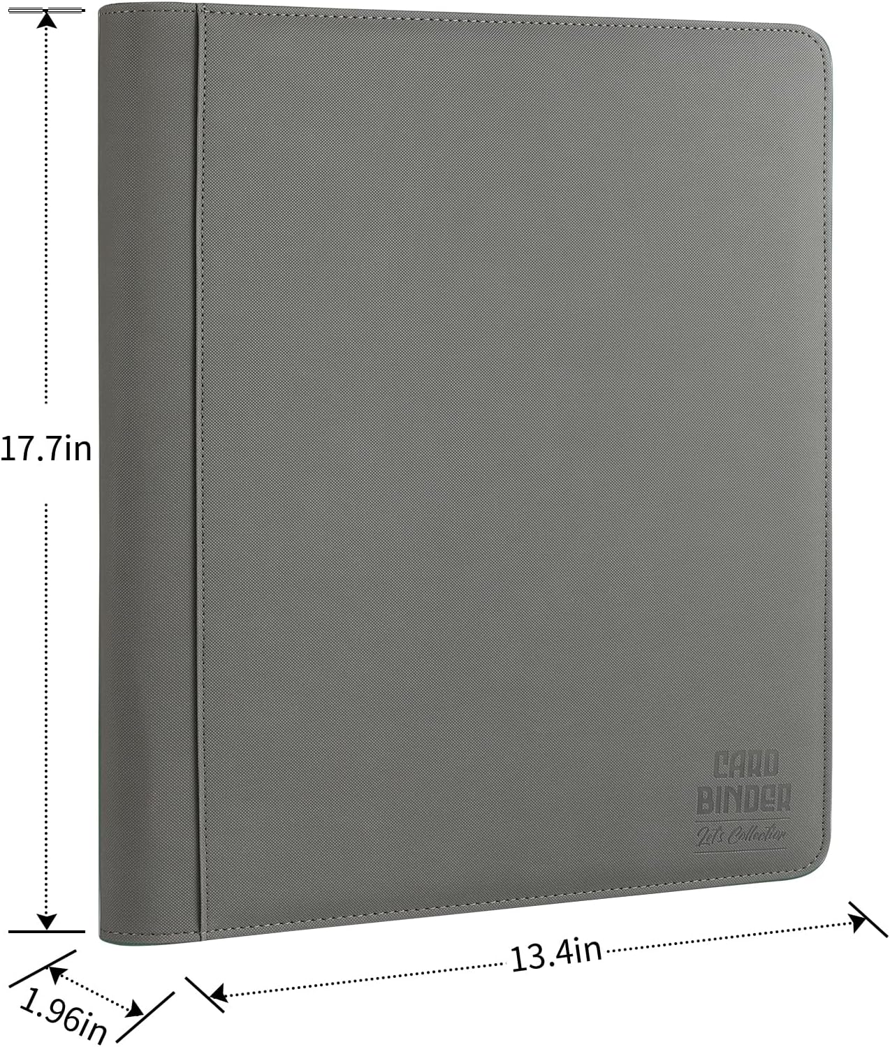 1024 Capacity Trading Card Binder, Premium Card Binder 16 Pocket, Sturdy Card Collection Album, Archival Quality Protection & Anti-Slip Spine for TCG, MTG, Sports Cards (Gray)