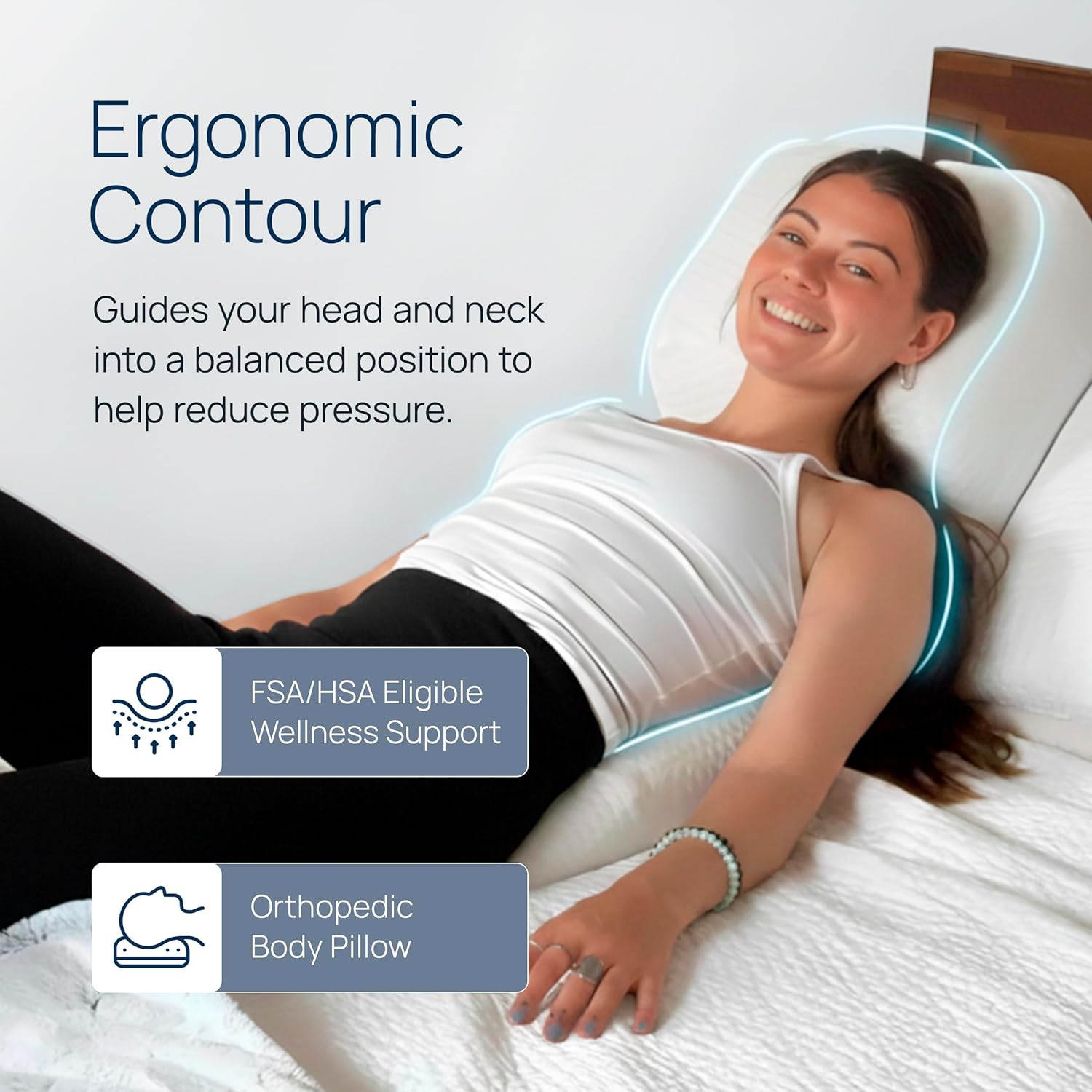 Howie Mandel's Miracle Pillow for Severe & Chronic Neck Pain Relief, Snoring & Acid Reflux & Pregnancy. for Sleep, Spine & Brain Health.