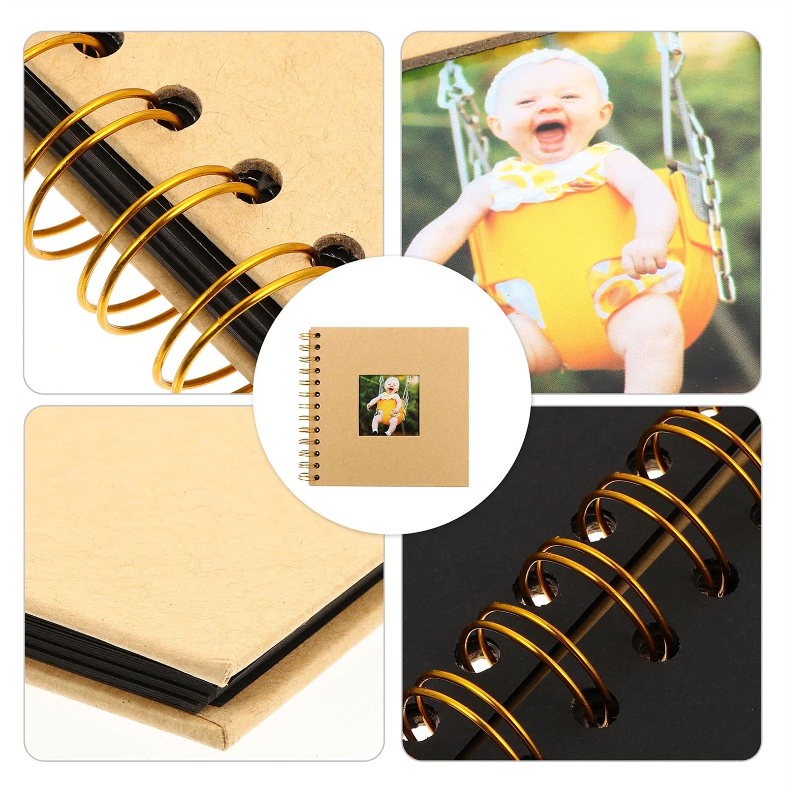 Álbum de fotos Creative Photo Album Página Scrapbook Photo Album Memory Book Libro de visitas 20 Páginas for Aniversario Boda Viajar Baby Shower, etc. Album Fotos (Color : Negro)