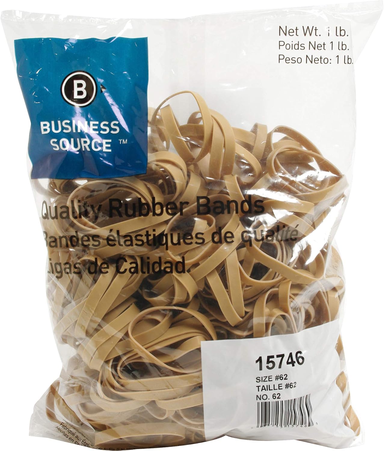 Business Source BSN15746 Rubber Bands- Size 62- 1LB-BG- Natural Cr