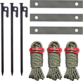 Tree Stake Kit, Heavy Duty Garden Stakes Kit Including 3 Pieces 11.8 Inches Steel Tree Stakes, 3 Pieces 15.8 Inches Tree Straps and 3 Rolls 13.1 Feet Ropes (3sets-Tree Stake)