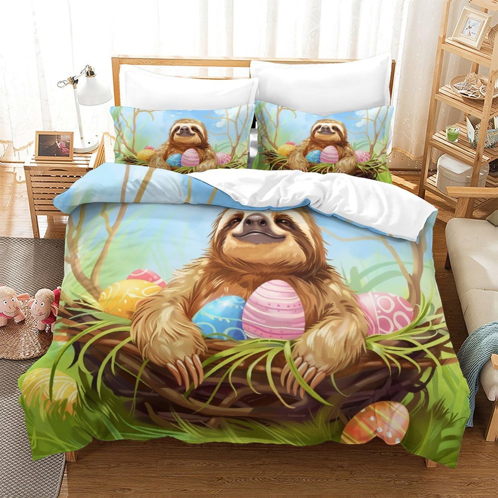 Housse de couette loutre d'arbre 260x220 cm avec taies super king