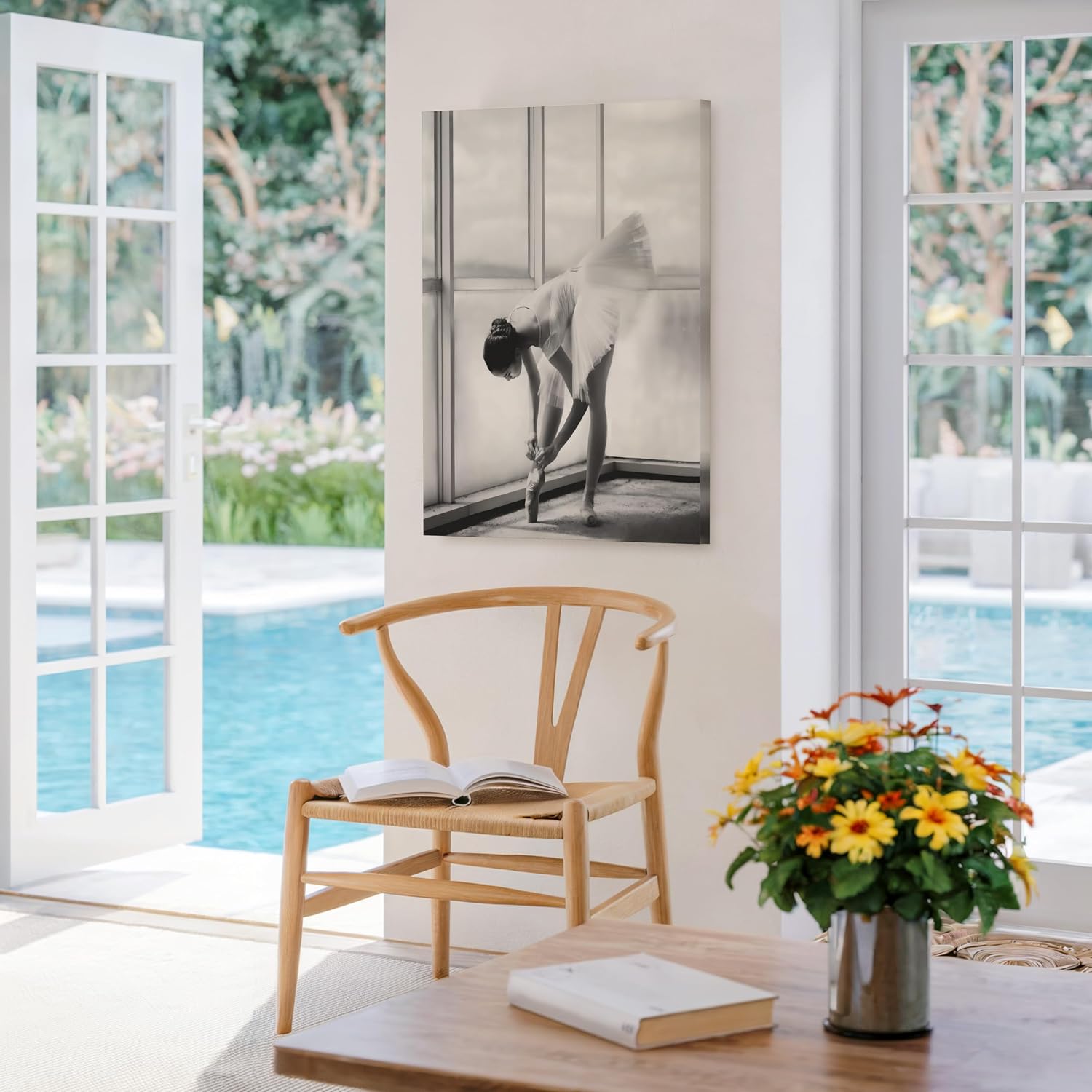 Poster Master Ballerina Preparation Canvas - Ballet Dancer Print - Dance Art - Black & White Photography - Modern Art - Bedroom or Dance Studio Wall Decor - 8x10 STRETCHED Canvas