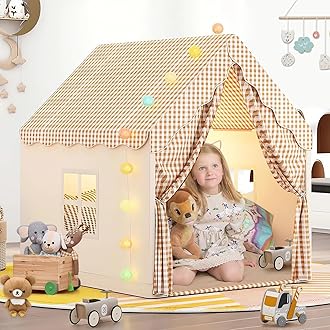 Large Kids Tent House Indoor Outdoor,Toddler Play Tent With Birthday Party Decoration,Play house for Baby Princess Castle Tent, Kids Indoor Room Toys for Girls Boys (grey 2)