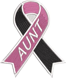 Loss of an Aunt Awareness Ribbon Series 3.5" Embroidered DIY Iron on or Sew-on Decorative Patch Badge Emblem Appliques