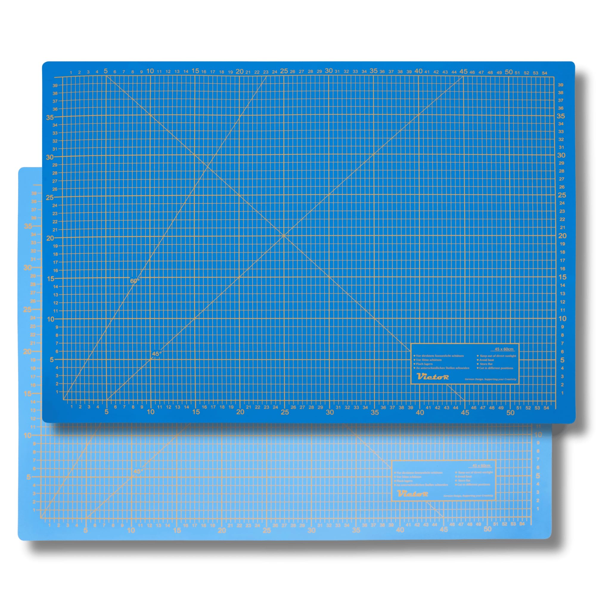 Victor Schneidematte blau 45x60cm 3-lagig Schneidematte A2 selbstheilend - Bastelunterlage - Schneideunterlage - Schnittmatte - Schreibtischunterlage - Unterlage Schreibtisch Nähen