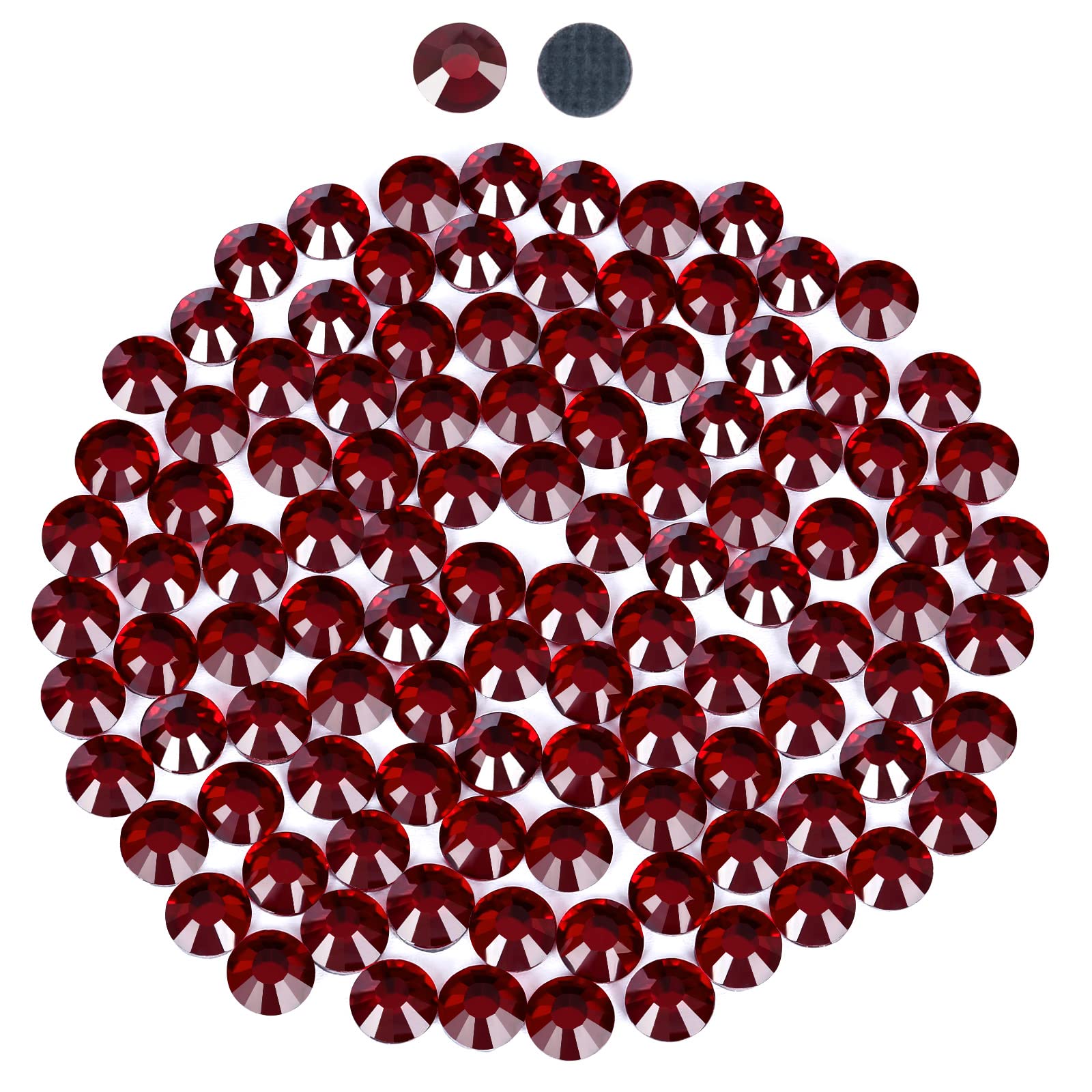 2880 Hotfix Rhinestones, Flatback Glass Round Crystals Gems for Crafts Clothes Shoes Bag DIY Decoration,Siam,SS16,3.8MM-4MM