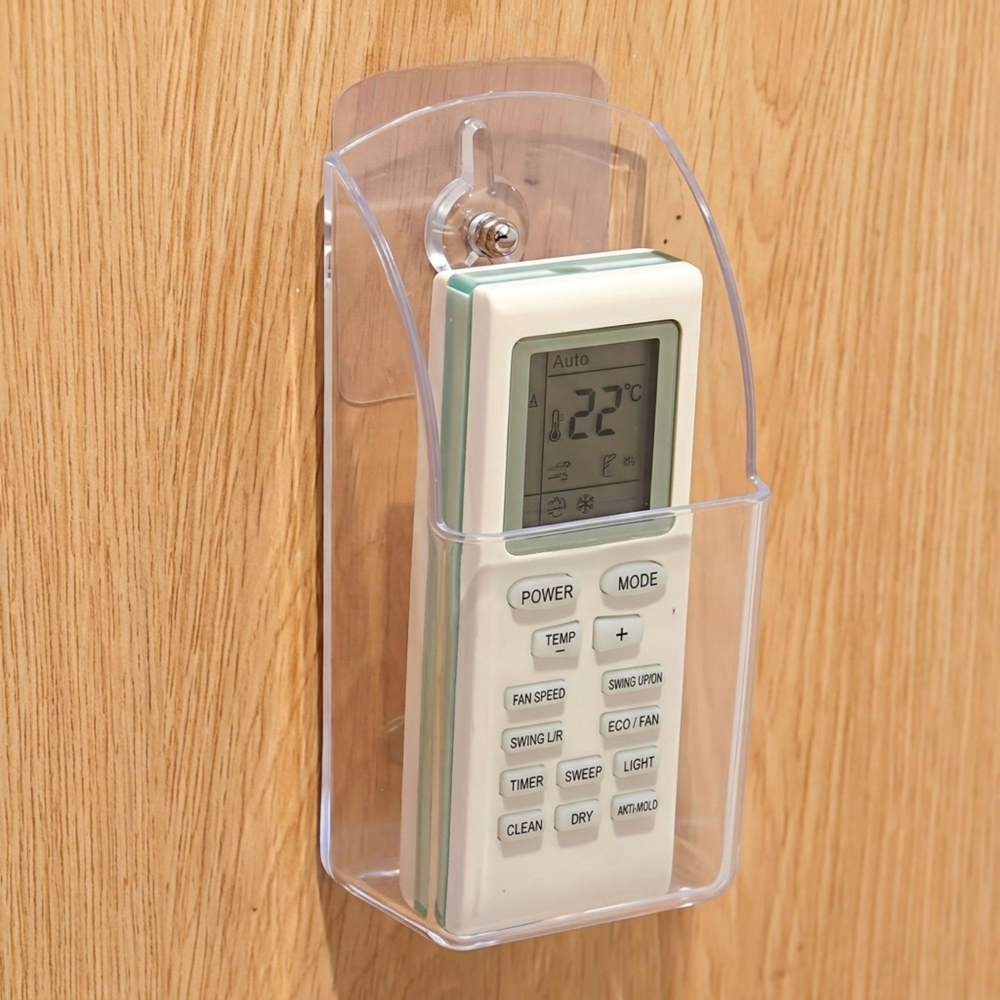 Transparent AC Remote Holder Wall Mount for AC TV Remote – Pack of 1 Self Adhesive Remote Stand Organizer | No Drill Remote Storage Holder, Made in India-picture-17