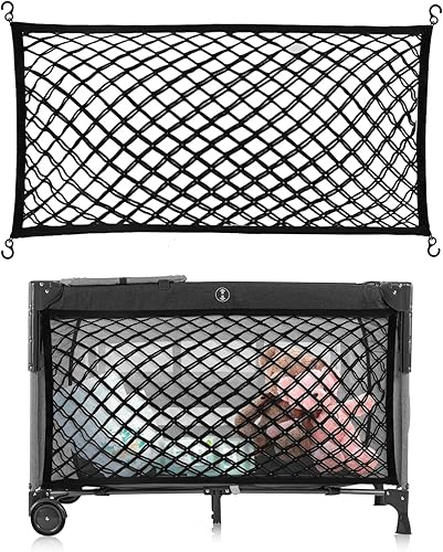 Red de carga para cochecito, organizador de cochecito de bebé, red de carga de malla para espacio de almacenamiento adicional, gran capacidad de