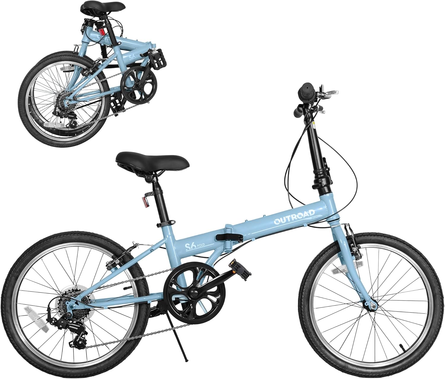 20 inch Folding Bike,7 Speed Lightweight City Commuter,Foldable Bike for Adults with Aluminum Frame Step Through Collapsible Bike for Women Men Seniors(Black/White/Blue/Pink)