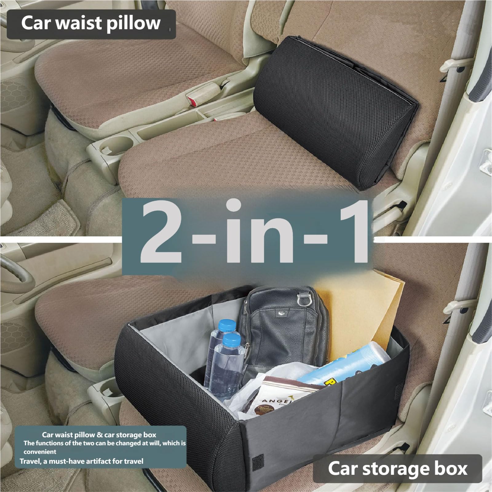 Scatola organizer multifunzione per auto, 30 l, pieghevole, per sedile posteriore o bagagliaio, organizer per auto da viaggio