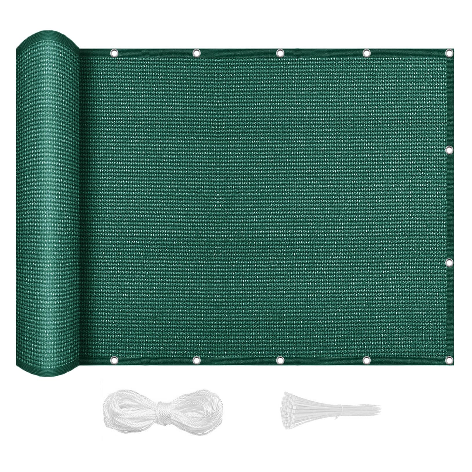 Voile d'ombrage 1 x 6 m respirante extérieur avec cordes de fixation