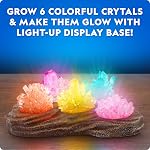 National Geographic Mega Crystal Growing Kit for Kids- Grow 6 Crystals with Light-Up Stand, Science Gifts for Kids 8-12, Crystal Making Experiment, Science Kit for Girls and Boys