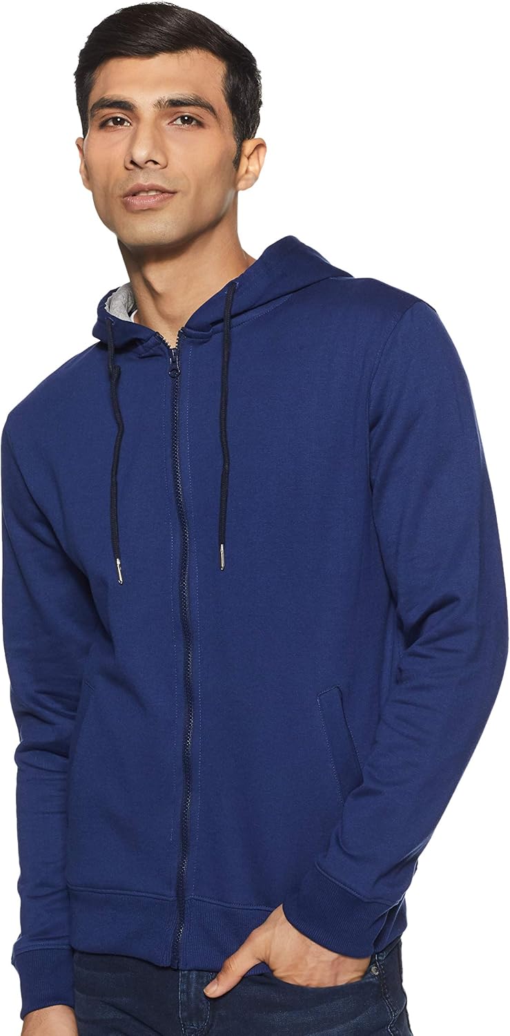 Men's Hoodie with Hood for Winter | Long Sleeve Fleece Hoodie with Zipper for Men | Long Sleeve Hoodie with Pocket |