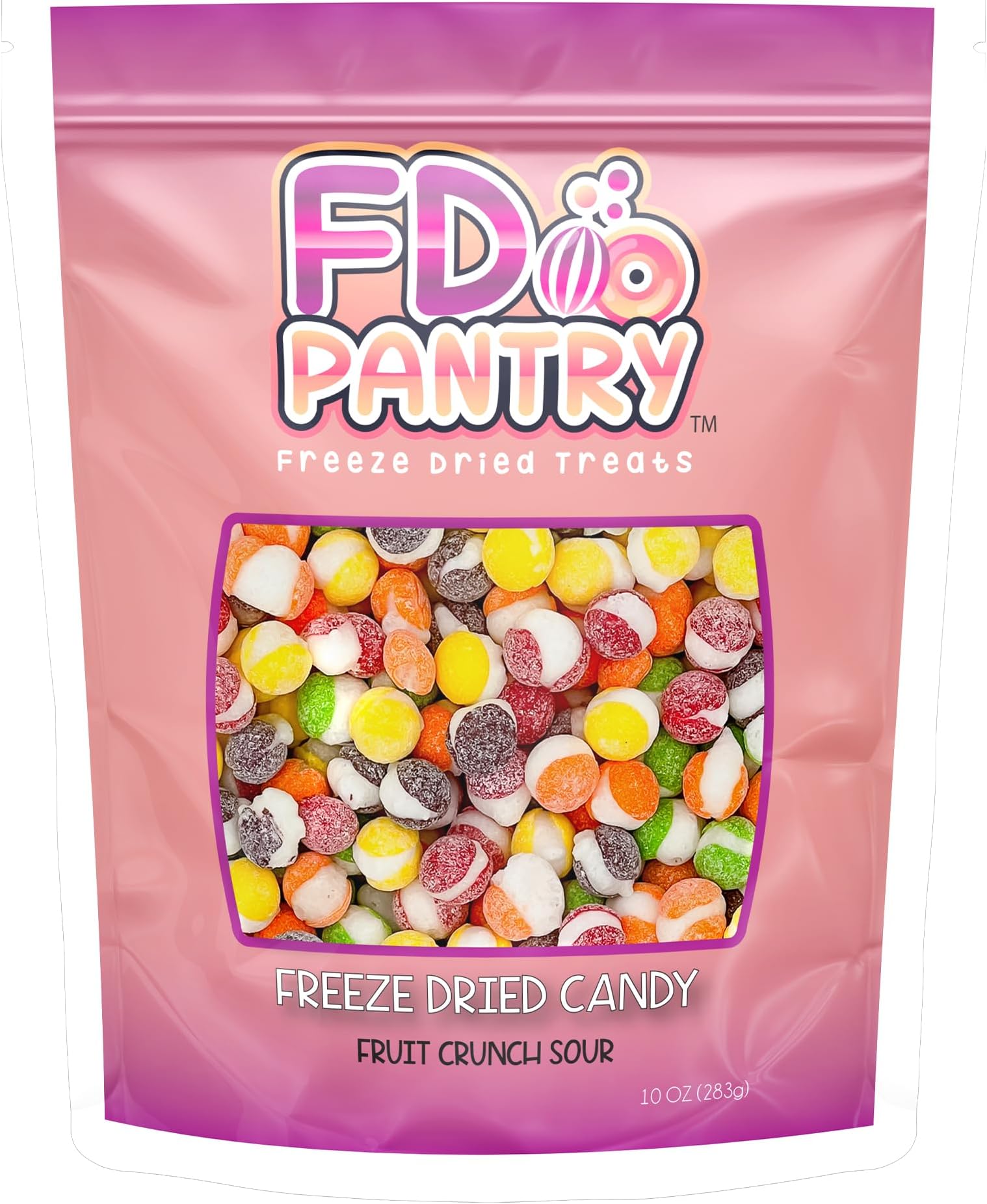 Fruit Crunch Sour Freeze Dried Candy 10oz, Assorted Sour Freeze Dried Candy Variety Pack 10 oz Large Pouch, Ideal Crunchy Freeze Dried Sweets Gift - Large Resealable Bag