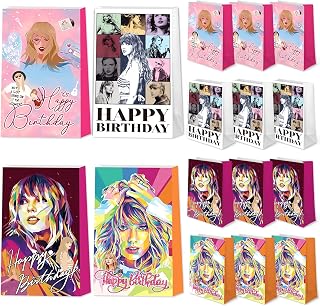 Tay-lor Singer Party Decorations Goodie Bags, 12 Pcs Tay-lor Singer Party Favors Gift Bags, Tay-lor Singer Decorations Bags, Tay-lor Singer Birthday Party Decorations Candy Bags