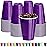 DecorRack Purple Plastic Cups, 12 oz Disposable Cups, Reusable Party Supplies (40 Count)