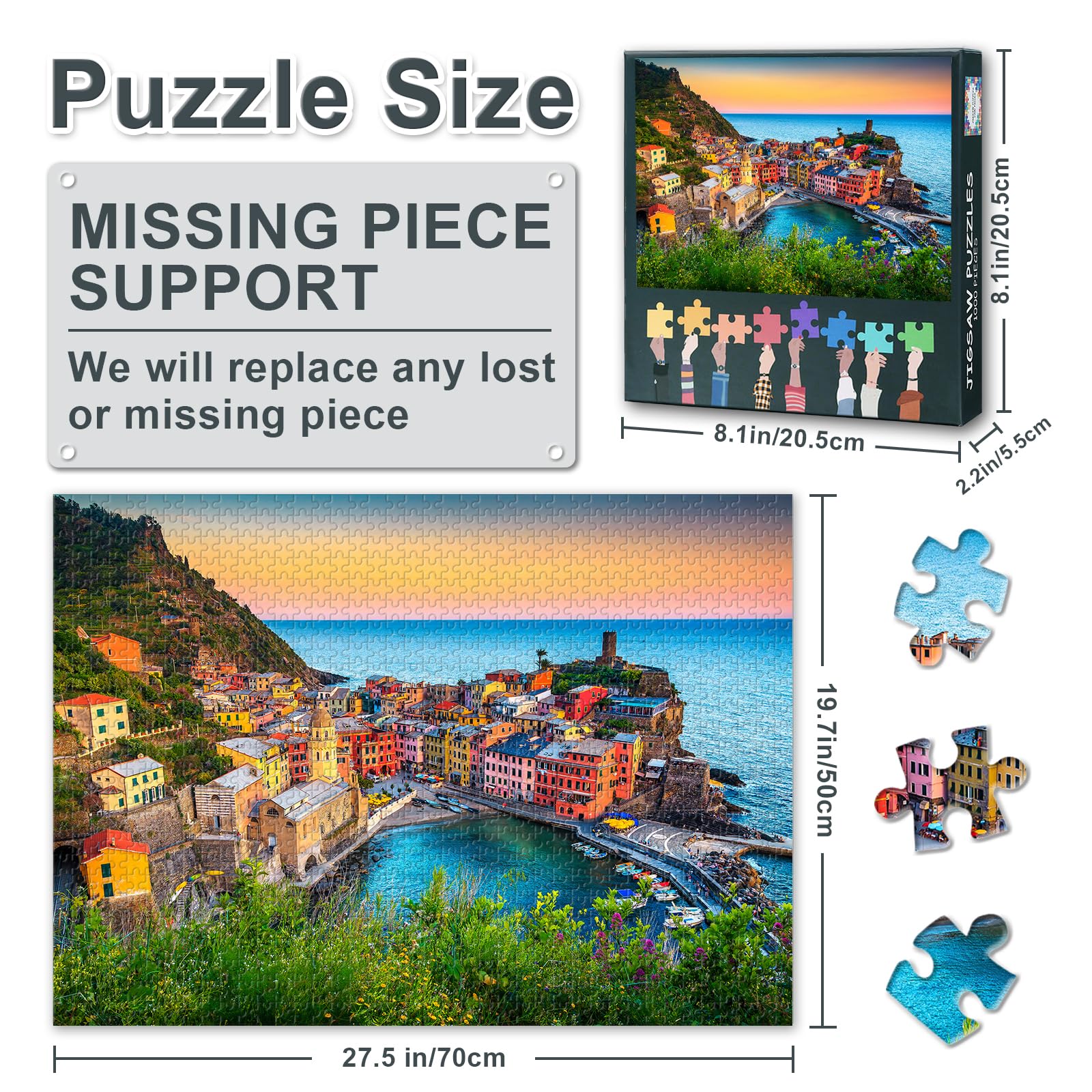 Jigsaw Puzzles for Adults 1000 Cinque Terre Italy - Image 3