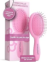 FRAMAR Travel Hair Brush – Small Hair Brush, Small Hair Brush, Mini Hair Brush, Hair Brush, Compact for Travel, for All Hair Types – Pink
