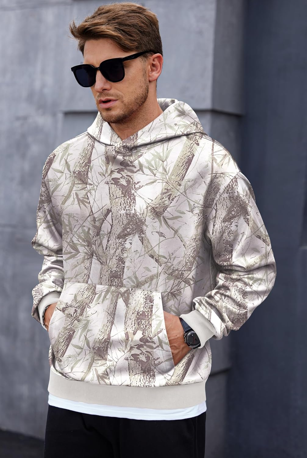 Men's Camo Hoodie Forest Print Midweight Soft Casual Hooded Pullover with Pocket (S-XXL) - Image 4