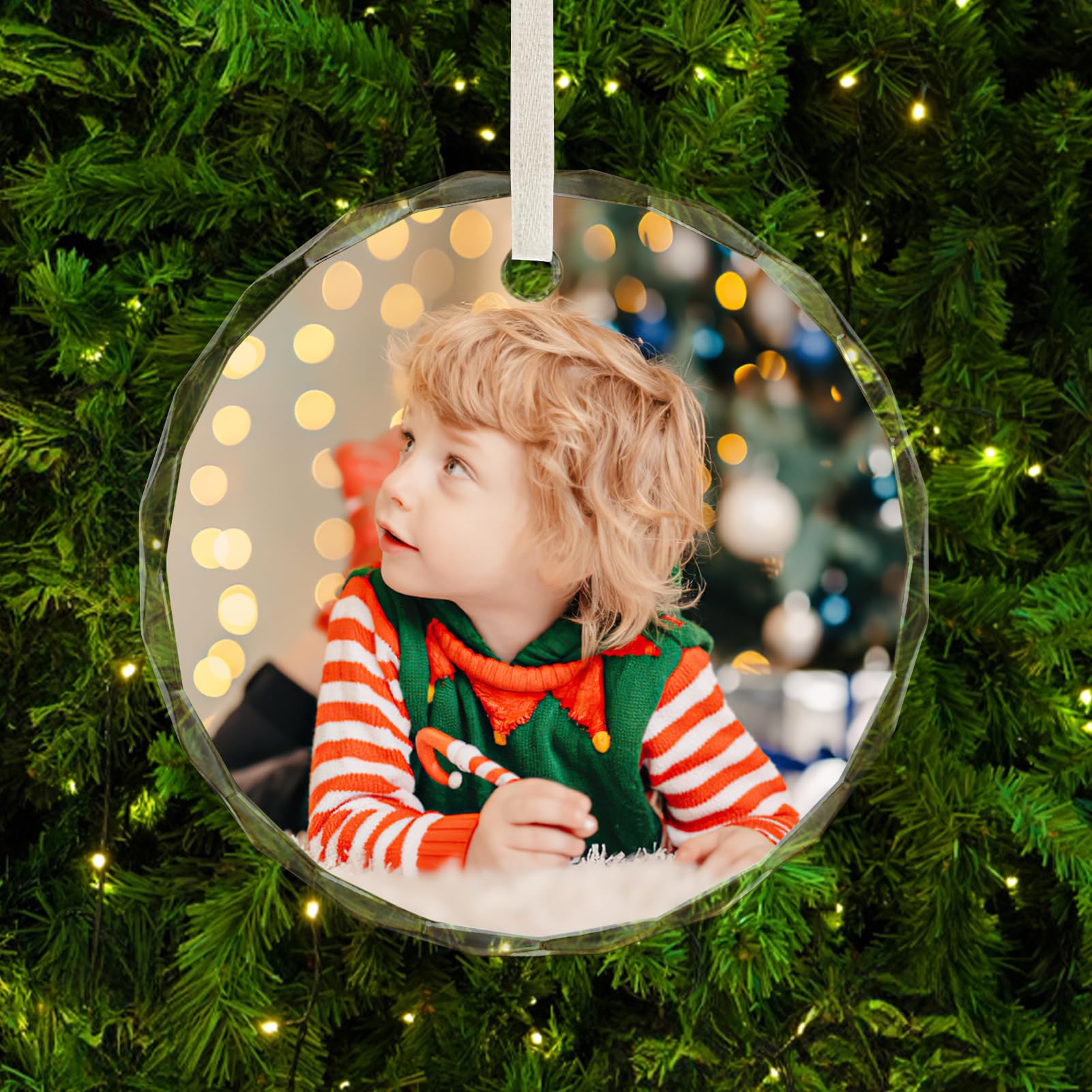 Wyleaves Personalized Christmas Ornaments with Photo,Custom Christmas Ornament,Wedding Gifts for Couples,Bridal Shower Gifts for Bride, Crystal/Acrylic