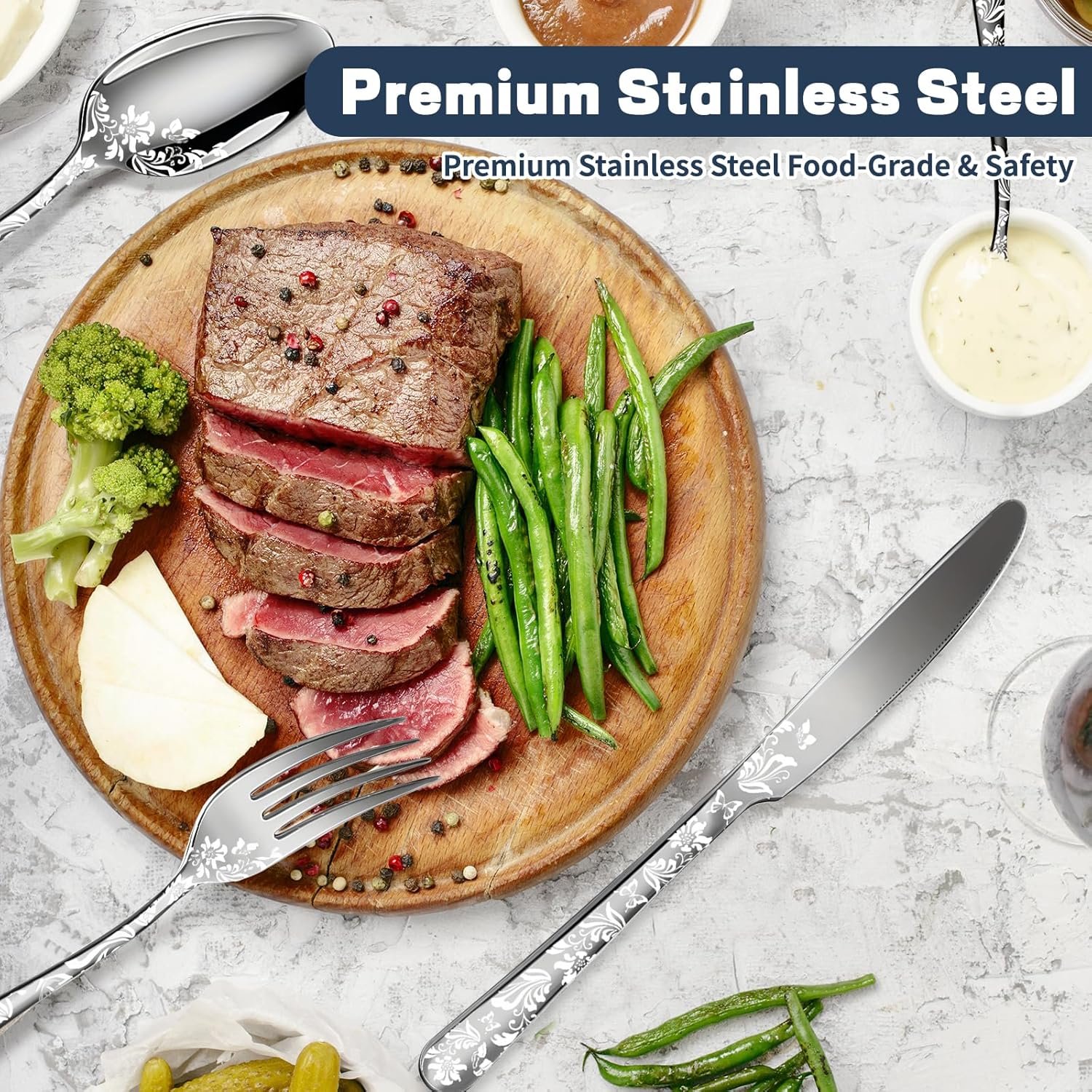 Sierware Set, 20 Piece Stainl Steel Flatware Set, Sierware Set for