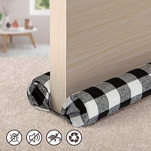 Tapón de puerta fácil de instalar, bloqueo de aire frío para debajo de la puerta, sello inferior de puertas de 30 a 36 pulgadas, protector de