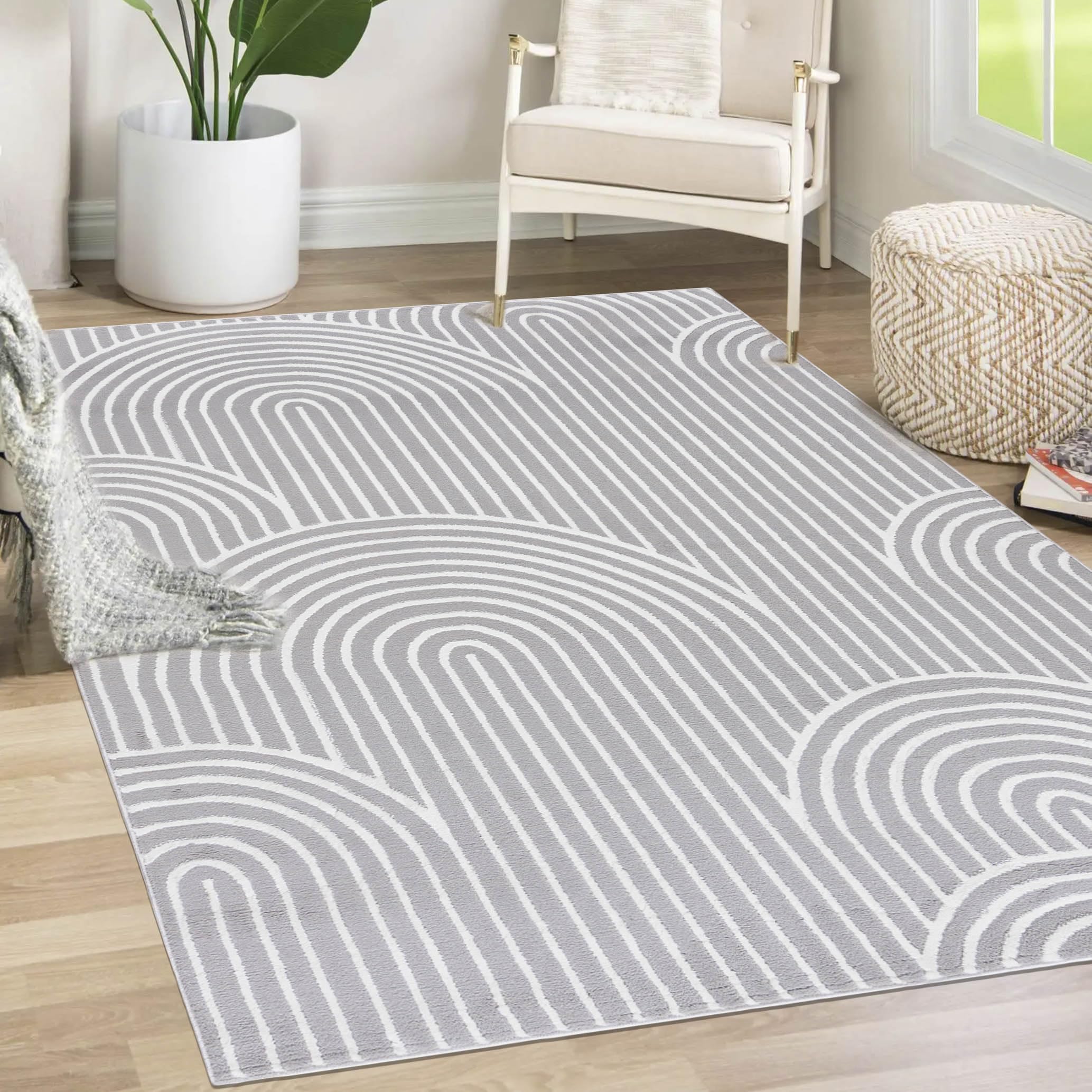 Mazovia Grande Tappeto Soggiorno 160x230cm Antracite Grigio Morbido