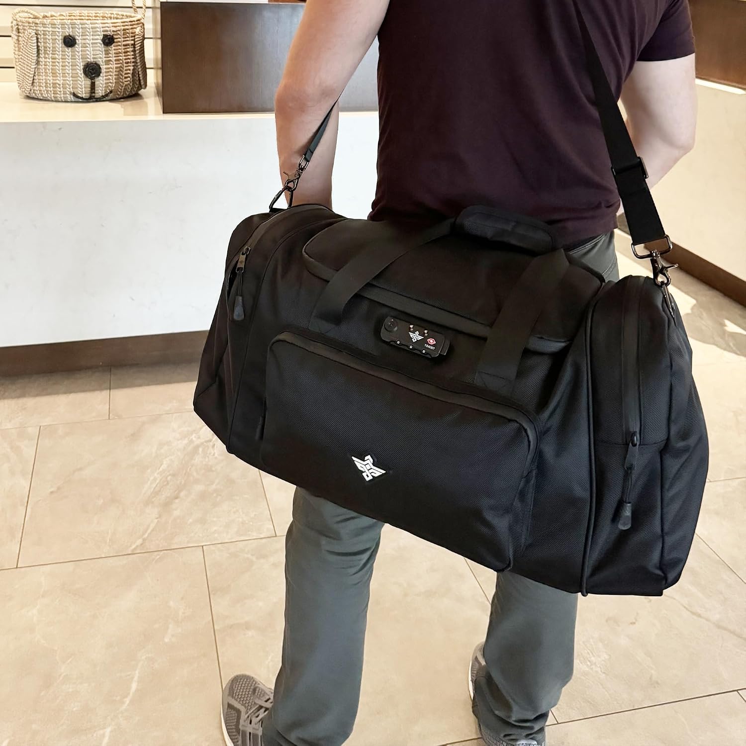 Legion Duffle Bag with Anti Theft TSA Approved Combination Lock (Graphite)
